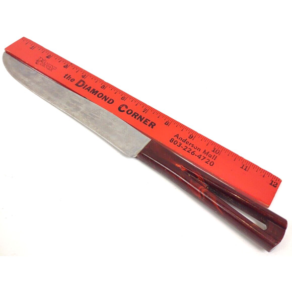 Vintage Bakelite Stanhome Stainless 12" Serrated Knife Hole Cutout Handle MCM - Picture 3 of 6